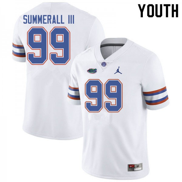 Jordan Brand Youth #99 Lloyd Summerall III Florida Gators College Football Jersey White